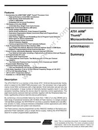 AT91FR40161-CI Datasheet Cover