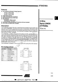 AT93C46A-10SC Datasheet Cover