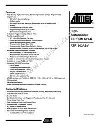 ATF1502ASV-15JI44 Datasheet Cover