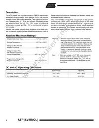 ATF16V8BQL-15XI Datasheet Page 2