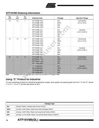 ATF16V8BQL-15XI Datasheet Page 16