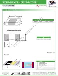 ATFC-0402HQ-4N7B-T Datasheet Page 2