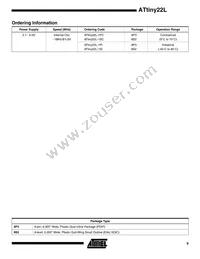 ATTINY22L-1SI Datasheet Page 9