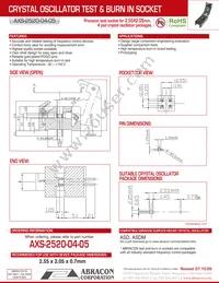 AXS-2520-04-05 Datasheet Cover