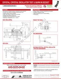 AXS-3225-04-02 Datasheet Cover
