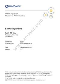 B39152B3421U410 Datasheet Cover