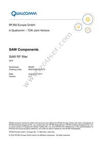 B39162B4300F210 Datasheet Cover