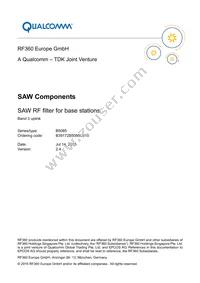 B39172B5085U410 Datasheet Cover