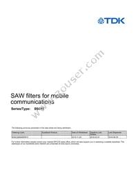 B39232B9490P810 Datasheet Cover