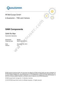 B39741B4339P810 Datasheet Cover