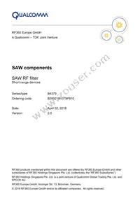 B39921B4379P810 Datasheet Cover