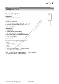 B43888A1476M000 Datasheet Page 2