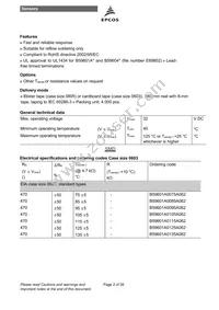 B59604A85A62 Datasheet Page 2