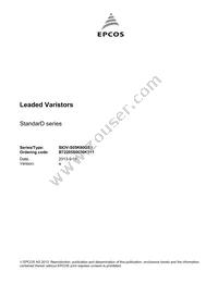 B72205S0600K311 Datasheet Cover