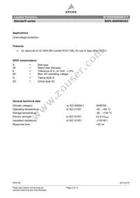 B72205S0600K311 Datasheet Page 2