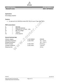 B72207S0500K311 Datasheet Page 2