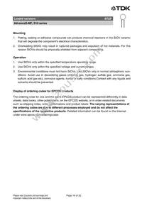 B72210P2511K101 Datasheet Page 19