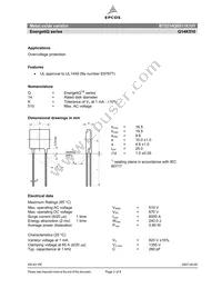 B72214Q0511K101 Datasheet Page 2