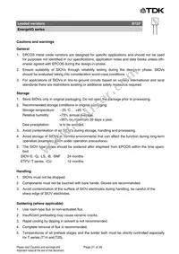 B72220Q0461K101 Datasheet Page 21