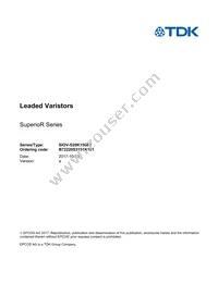 B72220S3151K101 Datasheet Cover