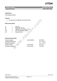 B72220S3151K101 Datasheet Page 2