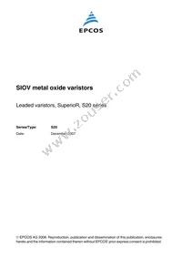 B72220S3271K101 Datasheet Cover