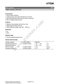 B72250L0461K102 Datasheet Page 2