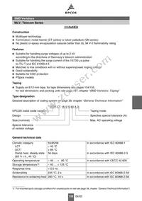 B72580V0600S162 Datasheet Cover