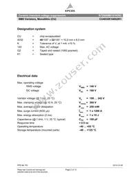 B72660M0141K093 Datasheet Page 2