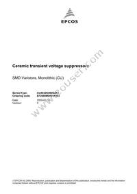 B72660M0461K093 Datasheet Cover