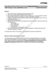 B72862F1050S160 Datasheet Page 12