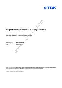 B78476A1889A003 Datasheet Cover