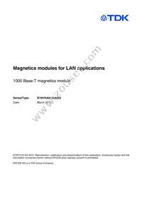 B78476A8135A003 Datasheet Cover