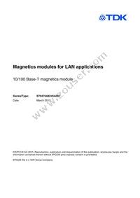 B78476A8245A003 Datasheet Cover