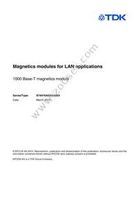 B78476A8252A003 Datasheet Cover