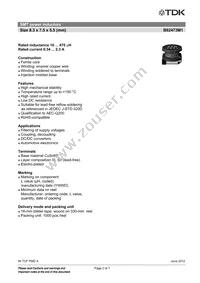 B82473M1683K000 Datasheet Page 2