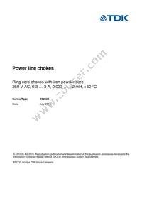 B82623G0001A008 Datasheet Cover