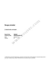 B88069X0200S102 Datasheet Cover