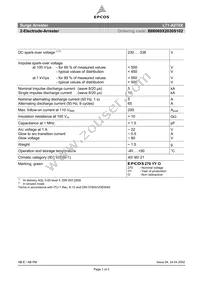 B88069X2030S102 Datasheet Cover