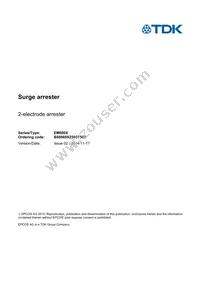 B88069X2593T502 Datasheet Cover