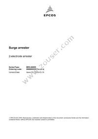 B88069X2631C253 Datasheet Cover