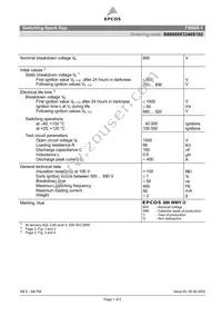 B88069X3340S102 Datasheet Cover