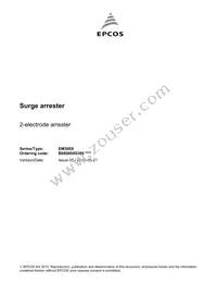 B88069X380S102 Datasheet Cover