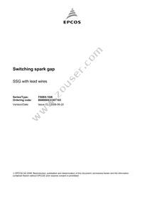 B88069X3930T103 Datasheet Cover