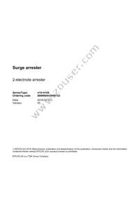 B88069X4300B152 Datasheet Cover