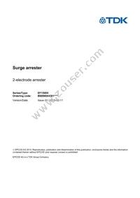 B88069X4301T502 Datasheet Cover