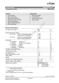 B88069X4630C253 Datasheet Page 2