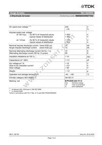 B88069X4960T502 Datasheet Cover