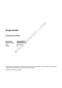 B88069X5043T702 Datasheet Cover