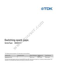 B88069X6331S102 Datasheet Cover